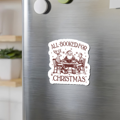 Pagewings Retro All Booked For Christmas Fridge Magnet