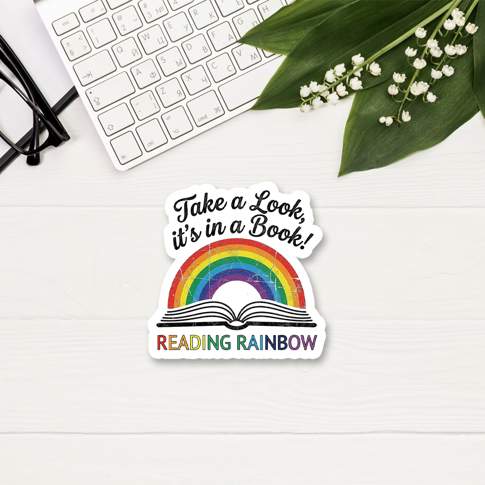 Pagewings Reading With Rainbow Sticker