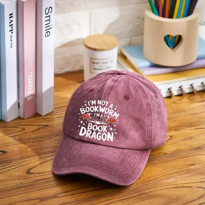 Pagewings I'm Not A Bookworm I'm A Book Dragon Washed Cap