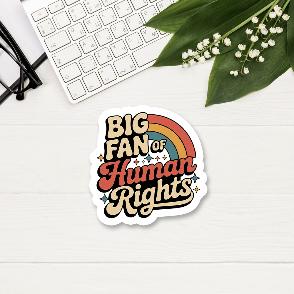 Pagewings Big Fan of Human Rights Sticker