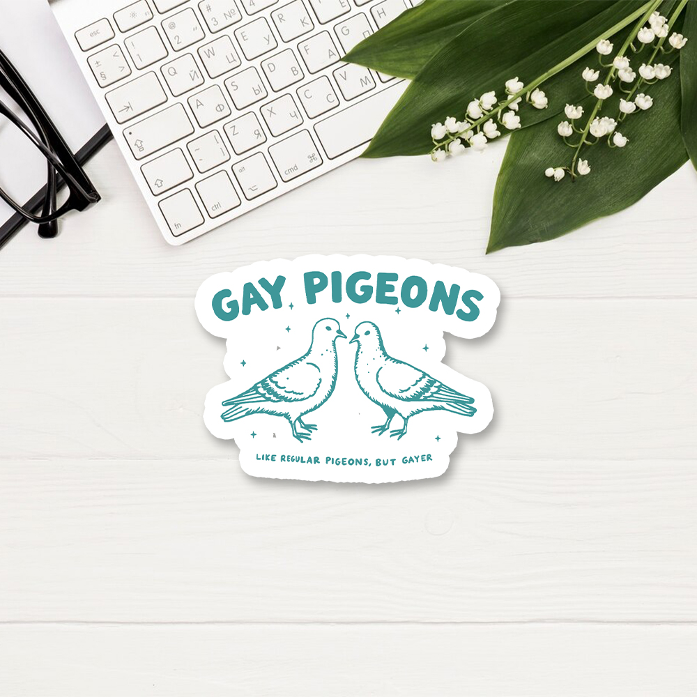 Pagewings Gay Pigeons Sticker