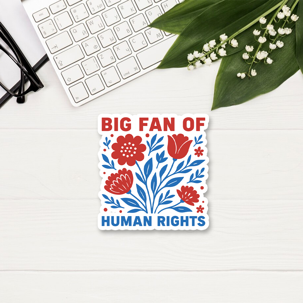 Pagewings Big Fan Of Human Rights  Sticker