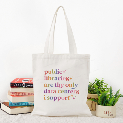 Pagewings Public libraries are the only data centers I support Tote Bag