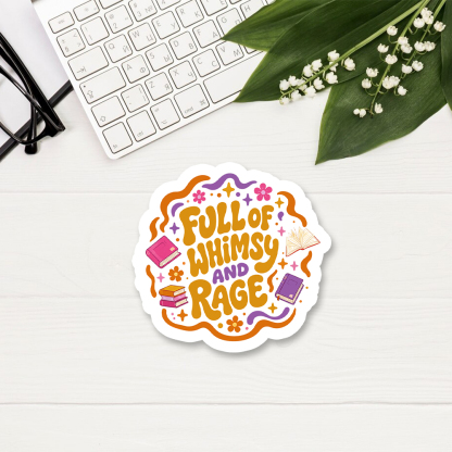 Pagewings Full Of Whimsy And Rage Sticker