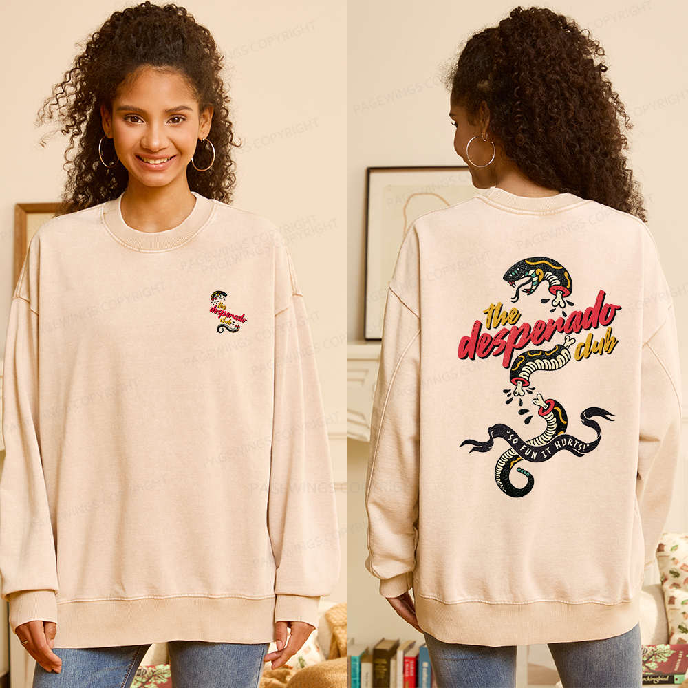 Pagewings The Desperado Club15172 Read Unisex Washed Sweatshirt