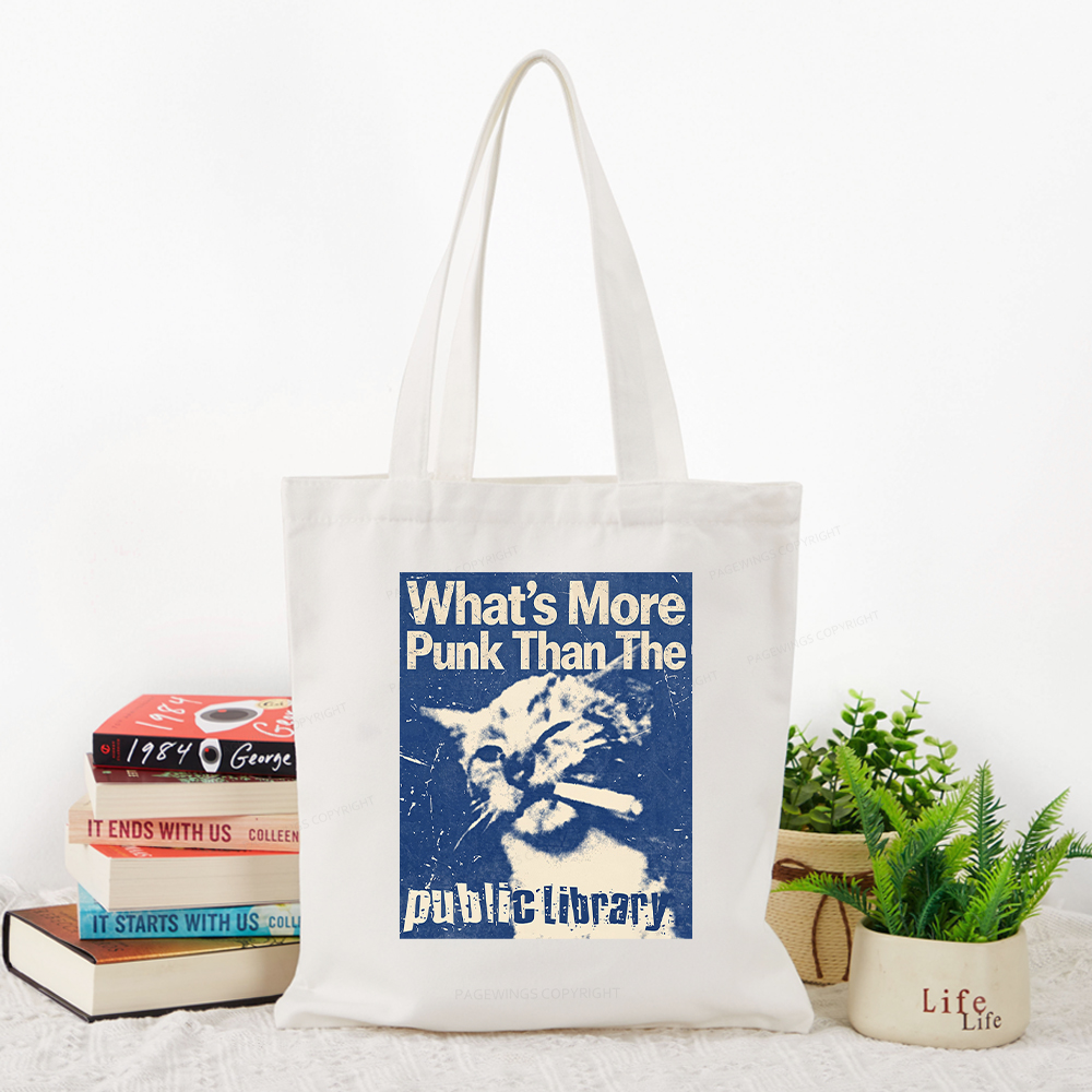 Pagewings What's More Punk Than The Public Library Tote Bag