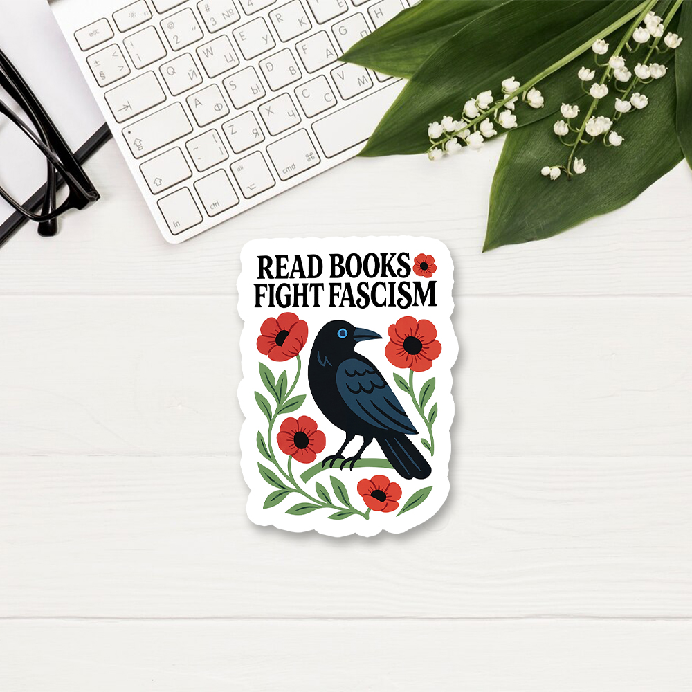 Pagewings Read Books Fight Fascism Sticker