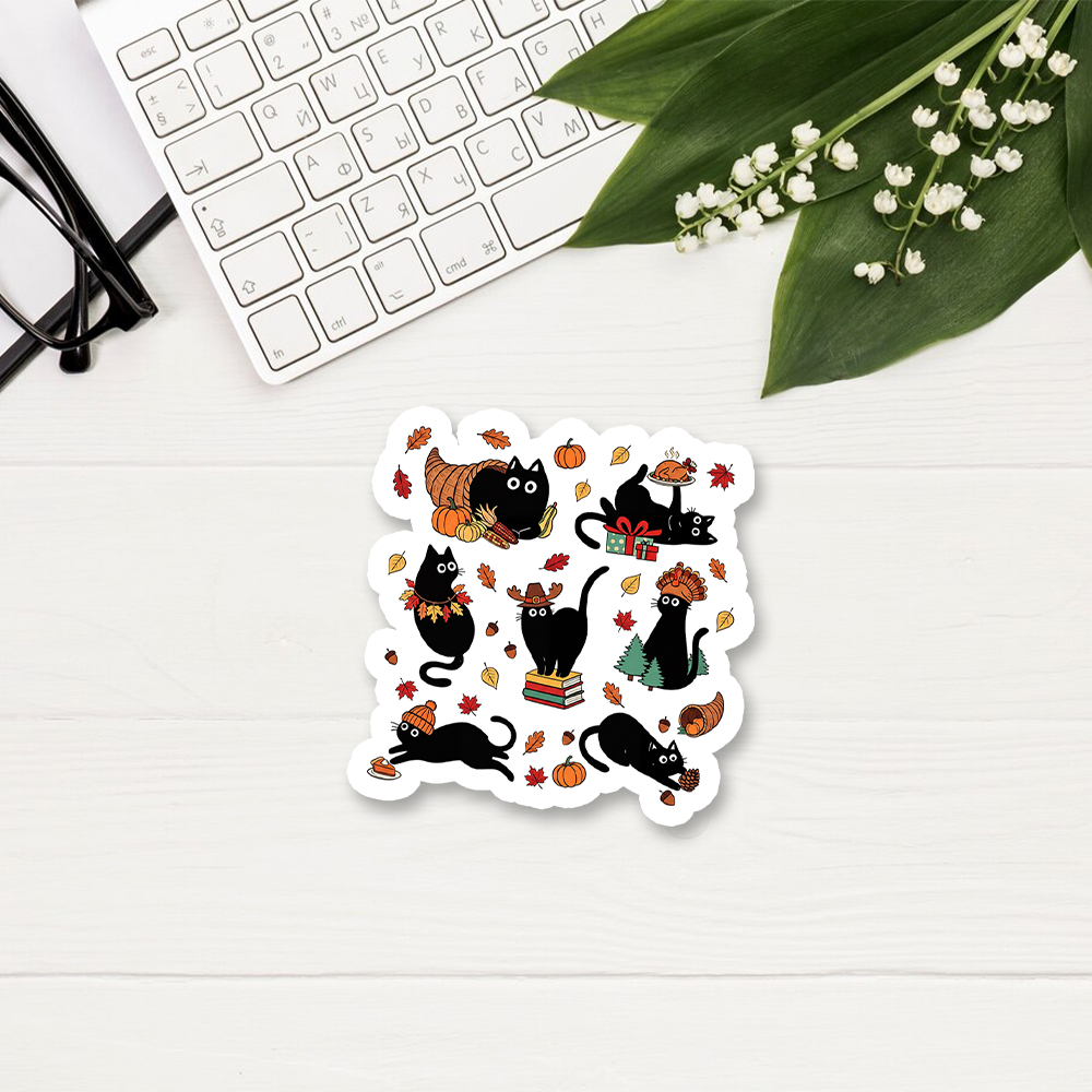 Pagewings Thanksgiving Cat Sticker