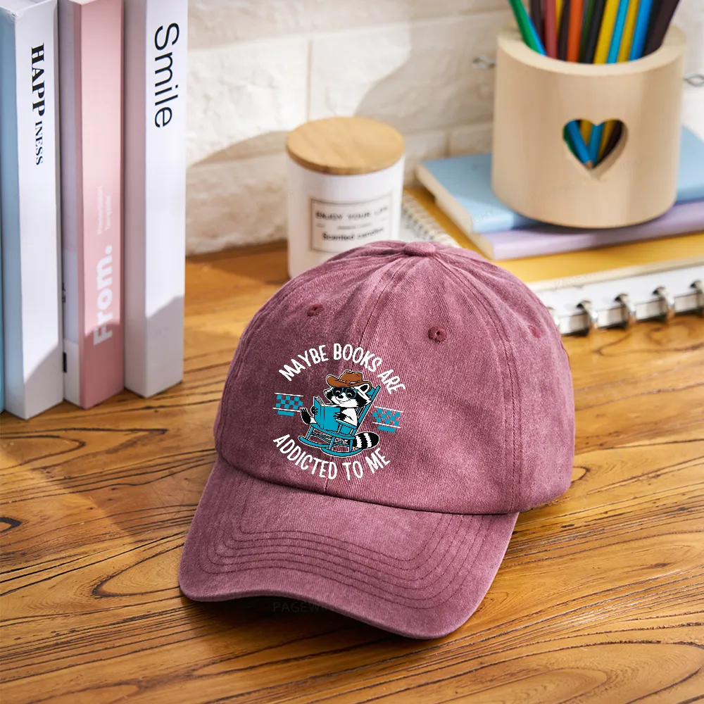 Pagewing Books Are Addicted To Me Washed Cap