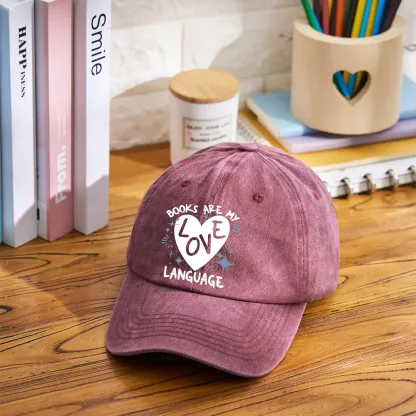 Pagewing Books Are My Love Language Washed Cap
