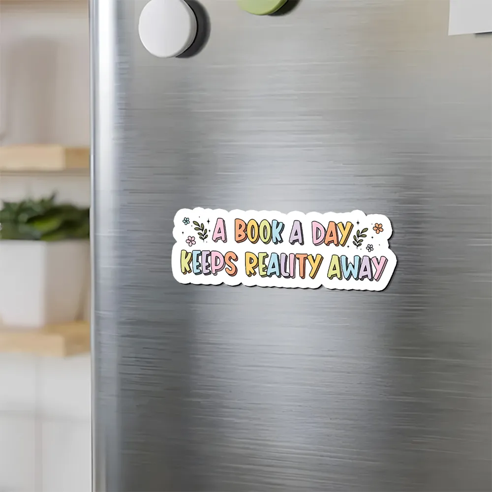 Pagewings A Book A Day Keeps Reality Away Fridge Magnet
