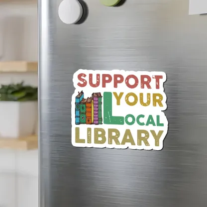 Pagewings Support Your Local Library Fridge Magnet