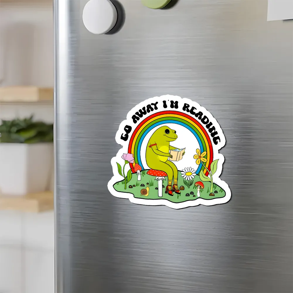 Pagewings Go Away I'm Reading Fridge Magnet