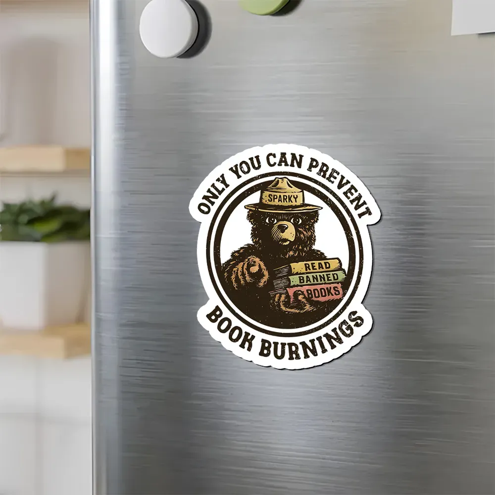 Pagewings Only You Can Prevent Book Burnings Fridge Magnet
