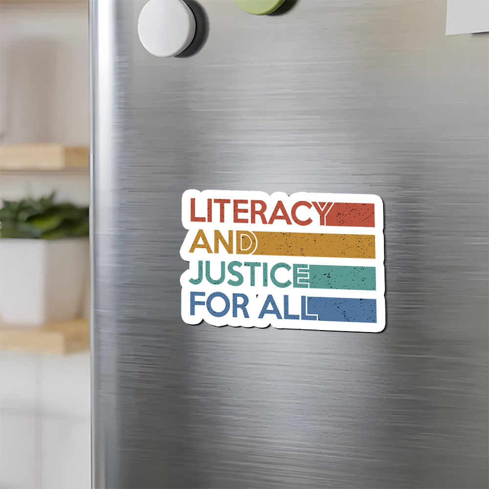 Pagewing Literacy and Justice For All Fridge Magnet