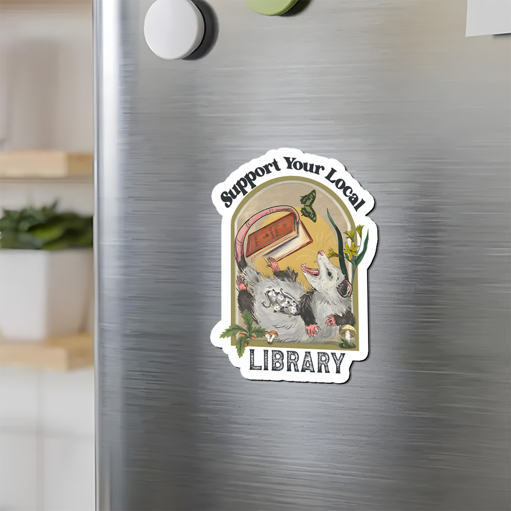 Pagewings Library Readers Make Leaders Jersey Short Sleeve Tee Fridge Magnet