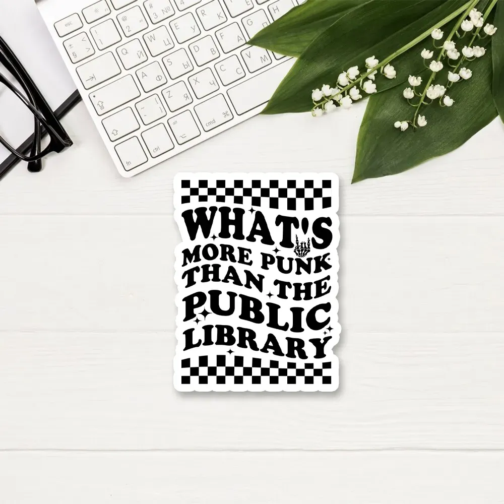 Pagewings punk the public library Sticker