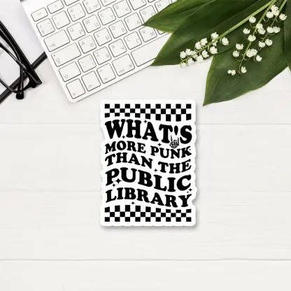 Pagewings punk the public library Sticker