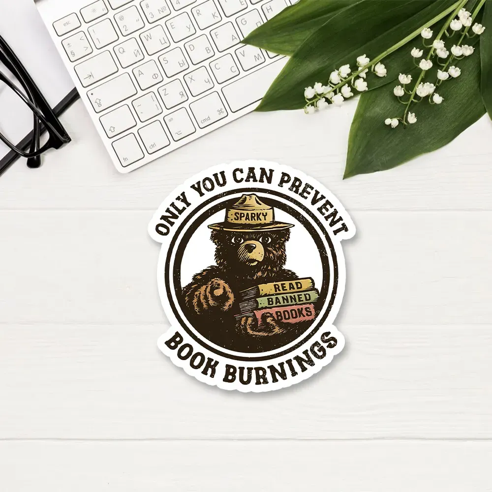Pagewings Only You Can Prevent Book Burnings Sticker