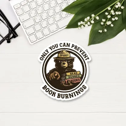 Pagewings Only You Can Prevent Book Burnings Sticker
