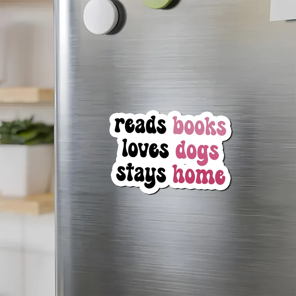 Pagewing Read Books & Love Dogs & Stay Home Fridge Magnet