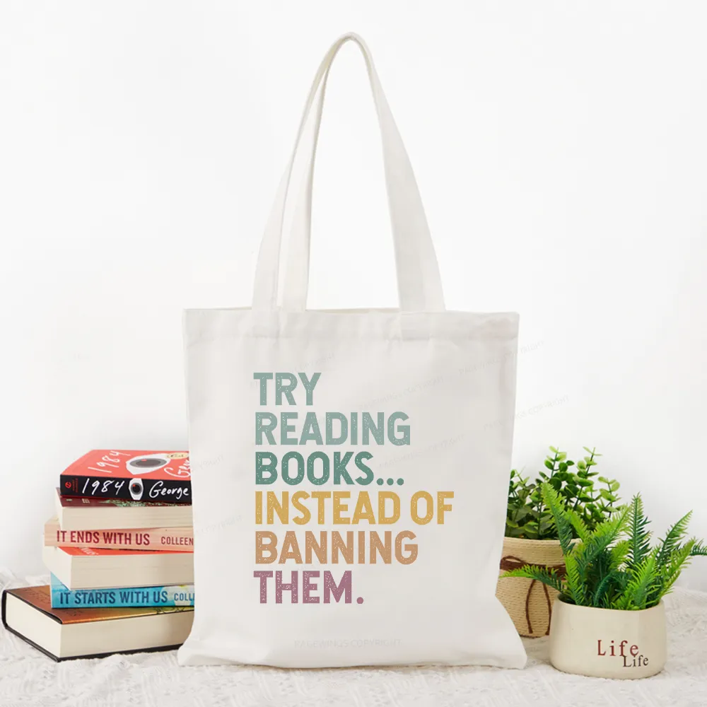 Pagewings Try Reading Books Tote Bag