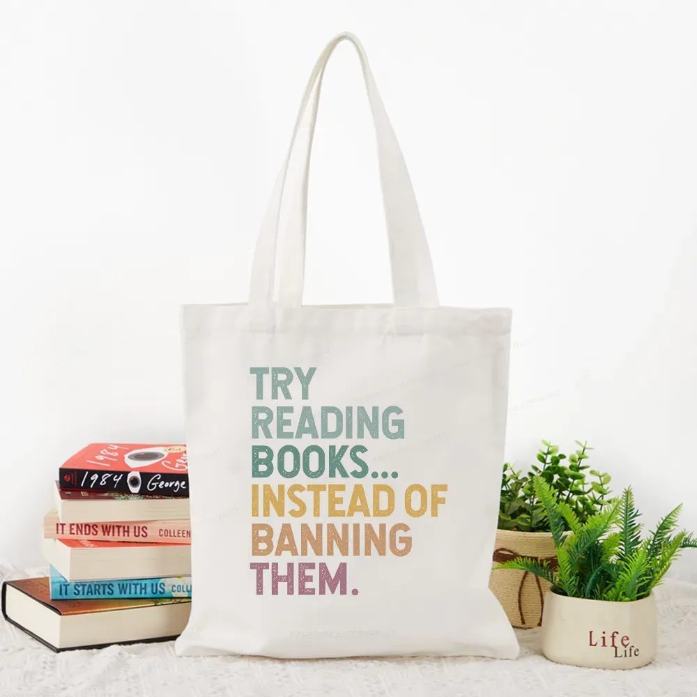 Pagewings Try Reading Books Tote Bag