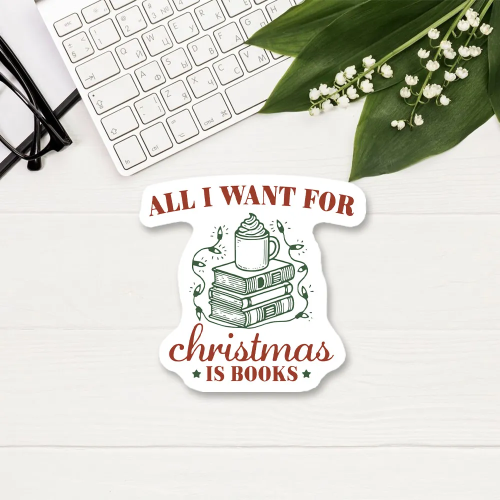 Pagewings All I Want For Christmas Is Books Sticker