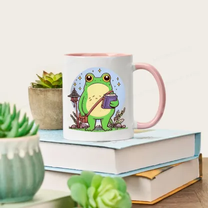 Pagewings Frog Reading Book Mug