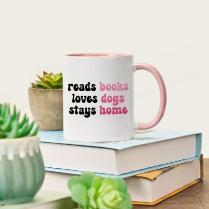 Pagewing Read Books & Love Dogs & Stay Home Mug