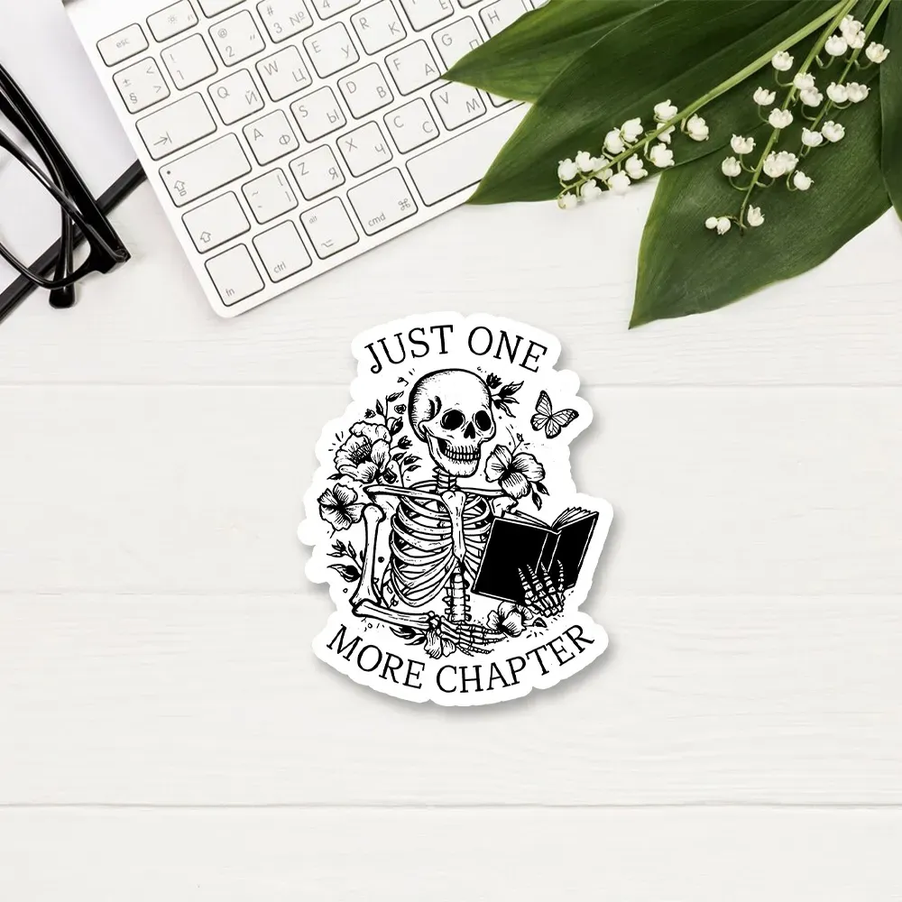 Pagewing One More Chapter Skeleton Unisex Tee Sticker