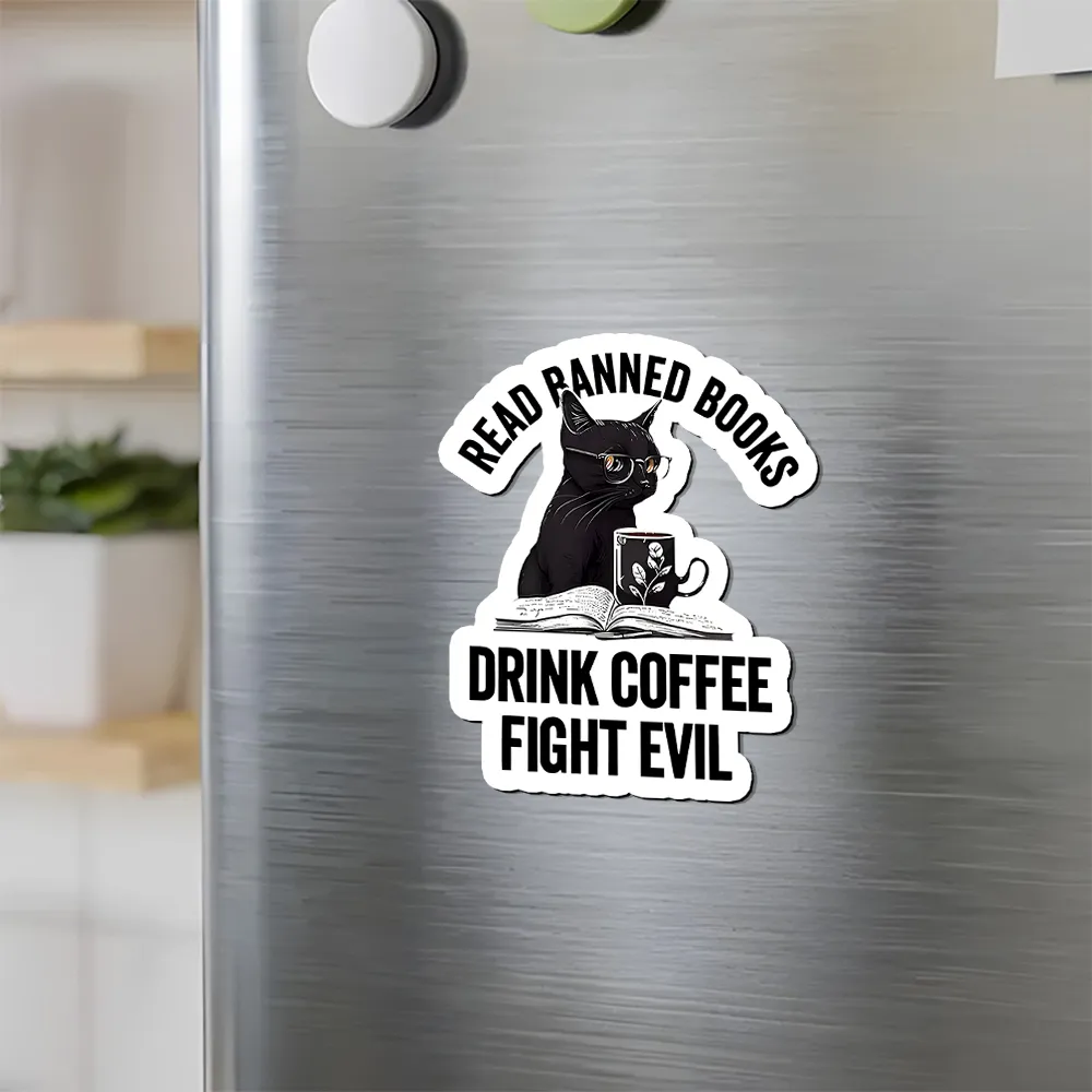 Pagewings Read Books Drink Coffee Fight Evil Fridge Magnet