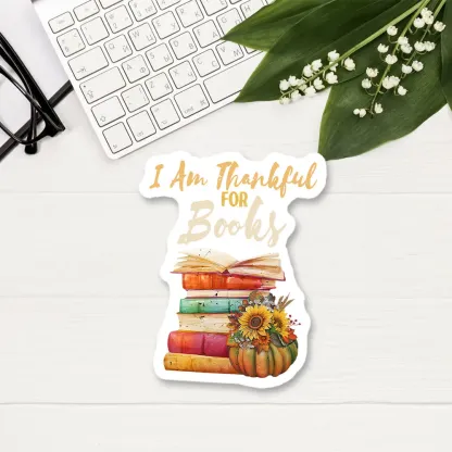 Pagewings Thanksgiving I‘m Thankful For Books Sticker