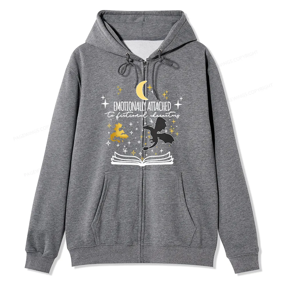 Pagewings Fourth Wing Dragon Unisex Fleece Zip Up Hoodie