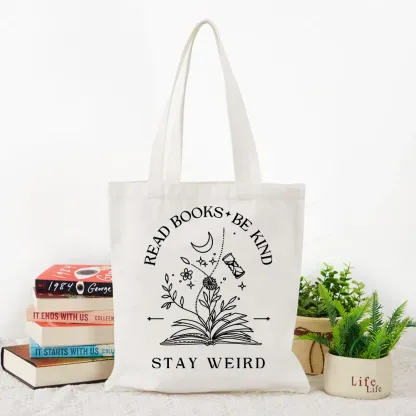 Pagewings Comfort Colors Read Books Be Kind Stay Weird Tote Bag