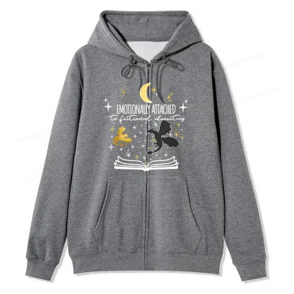 Pagewings Fourth Wing Dragon Unisex Fleece Zip Up Hoodie