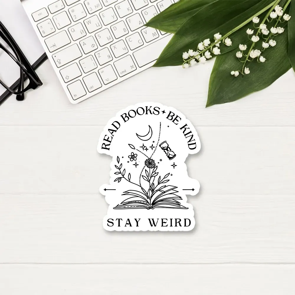 Pagewings Comfort Colors Read Books Be Kind Stay Weird Sticker