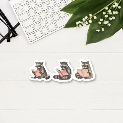Pagewings Funny Raccoon Bookish Gift Sticker