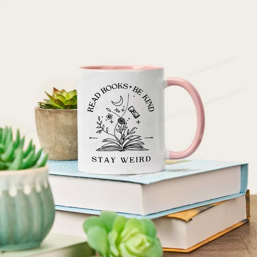 Pagewings Comfort Colors Read Books Be Kind Stay Weird Mug