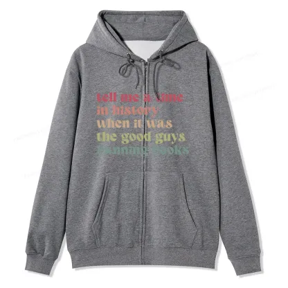 Pagewings Tell Me a Time in History Unisex Fleece Zip Up Hoodie