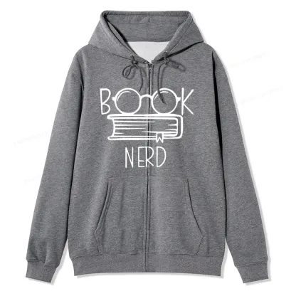 Pagewings Book Nerd Unisex Fleece Zip Up Hoodie