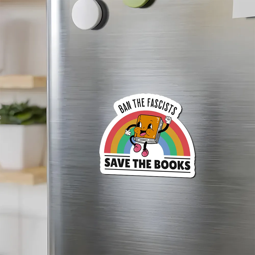 Pagewings Ban The Fascists Save The Books Fridge Magnet
