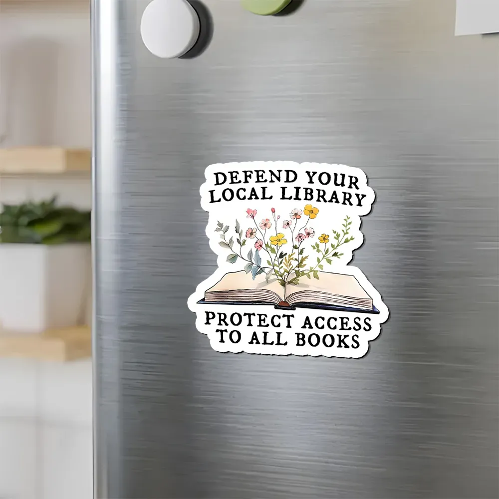 Pagewings Books Save Lives Protect Libraries Fridge Magnet