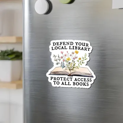 Pagewings Books Save Lives Protect Libraries Fridge Magnet