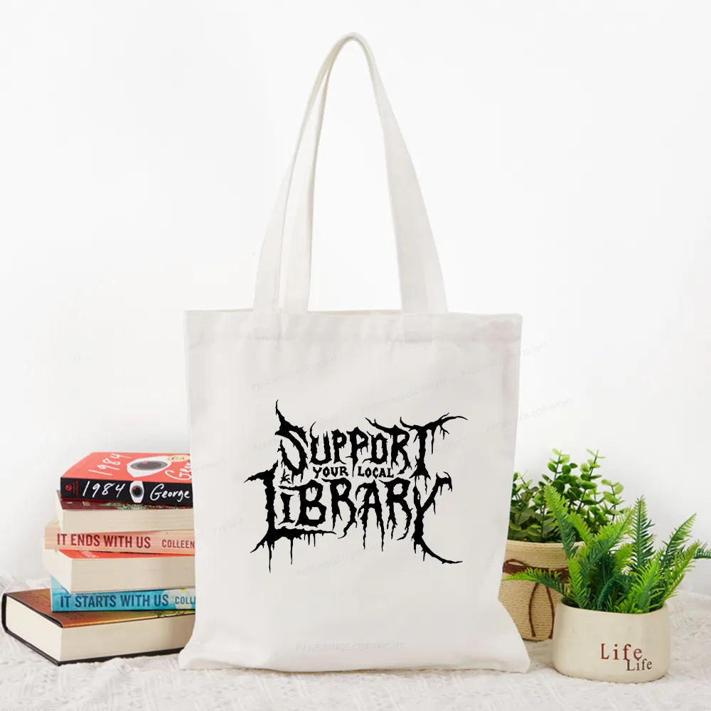 Pagewings Support Your Local Library Tote Bag
