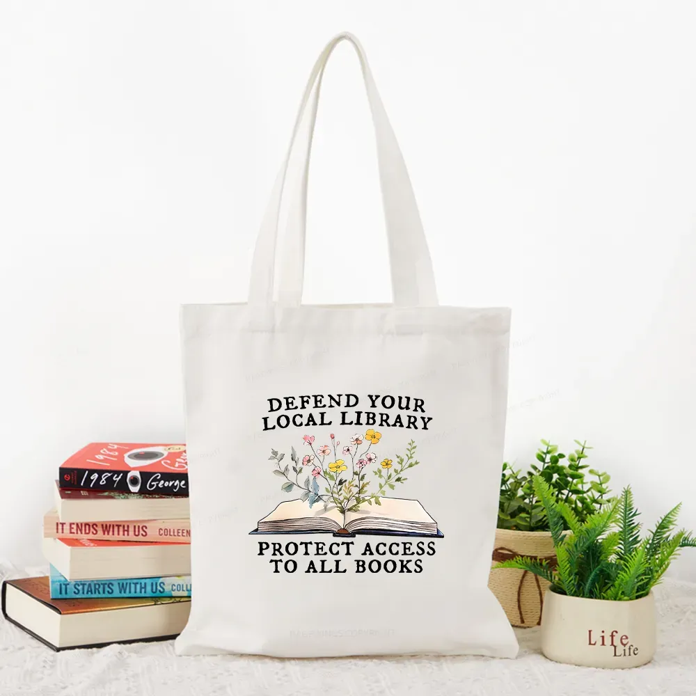 Pagewings Books Save Lives Protect Libraries Tote Bag