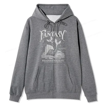 Pagewings Fantasy Readers Society Unisex Fleece Zip Up Hoodie