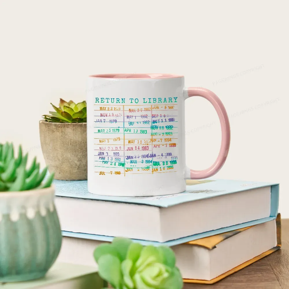 Pagewing Vintage Library Rainbow Mug