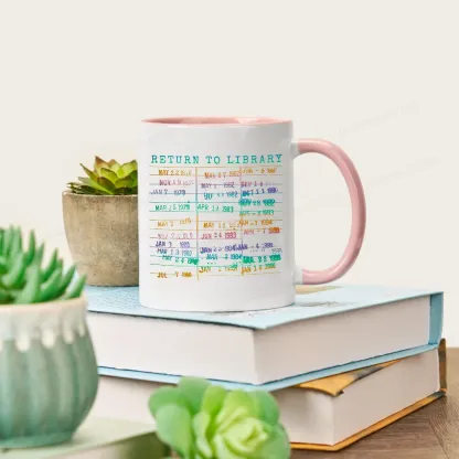 Pagewing Vintage Library Rainbow Mug