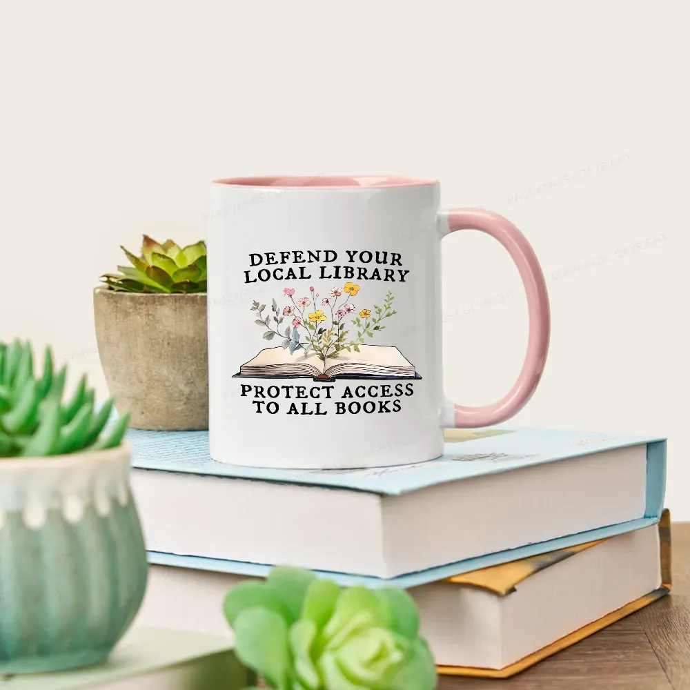 Pagewings Books Save Lives Protect Libraries Mug